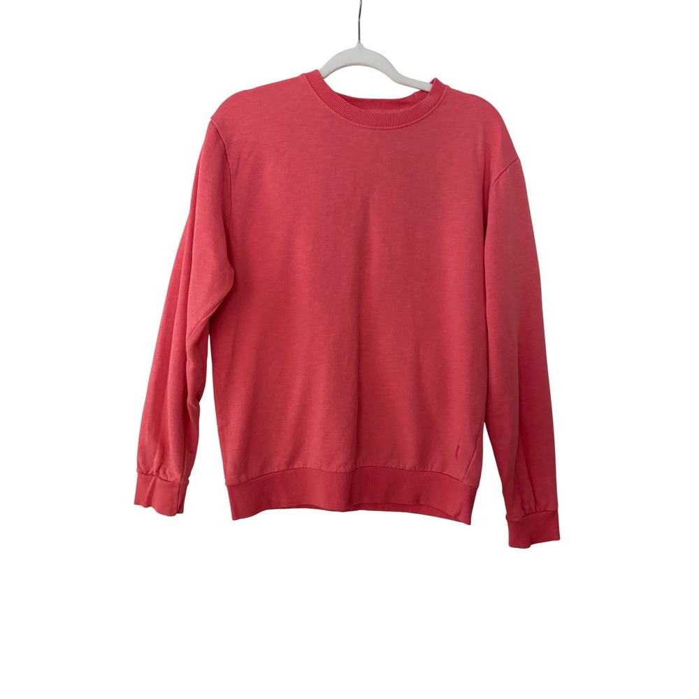 Denim & Flower Ricky Singh Mens Coral Pink 100% Cotton Crew Neck Sweatshirt